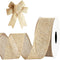 Natural Burlap Fabric Ribbon - Jute Ribbon Wired Burlap Ribbon 2 Inch, Burlap Ribbon Roll of 10 Yards, Rustic Ribbon, Christmas Ribbon, Gifts Wrap...