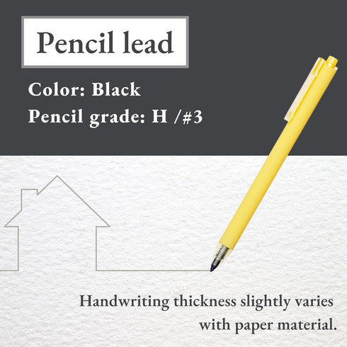SUN-STAR Stylish Metal Pencil Metacil Retractable Click Pencils for Artist Drawing, Sketching, Non-Sharpening, Pencil Lead Color: Black H, Yellow...