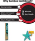 Bamboo Toothbrush Soft Bristles with Medium Bristles for Adults (2 Toothbrushes)...