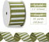 Sage Green Wired Ribbon 2.5" Horizontal White Stripe Wired Edge Burlap Ribbon Farmhouse Wire Ribbon for Wreaths Crafts Supplies Gift Wrapping Bows...