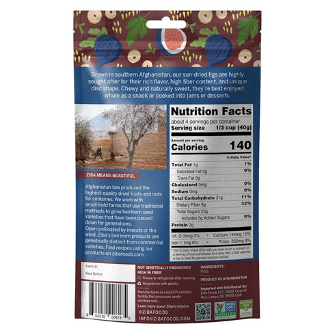 Ziba Foods Wild Grown Sun-Dried Figs | Non-GMO, Whole 30 Friendly & Paleo | Wild Grown Superfood Naturally High In Calcium Iron And Fiber No Added...