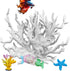 Aquarium Fish Tank Decorations Kit, Artificial Coral+Starfish+Mermaid+Plastic Coral, Betta Fish Tank Decor Ornament Landscape for Fresh...