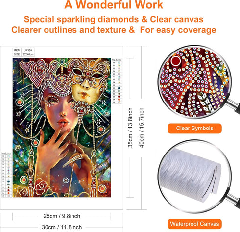 Stalente Diamond Painting kits for Adults, 5D DIY Special Shape Rhinestone Partial Diamond Crystal Diamond Painting for Home Wall Decoration Gifts...