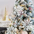 6pcs Large White Snowflakes Ornaments 12” Big Plastic Glitter Snowflake for Winter Indoor Outdoor Christmas Tree Window Room Decorations Giant Cra...