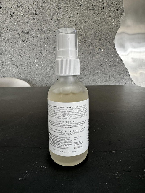 AIIR Amethyst Hair + Energy Refresher - 2 Fl Oz Crystal Infused Room and Hair Mist with Rose Water for Positive Energy Cleansing...