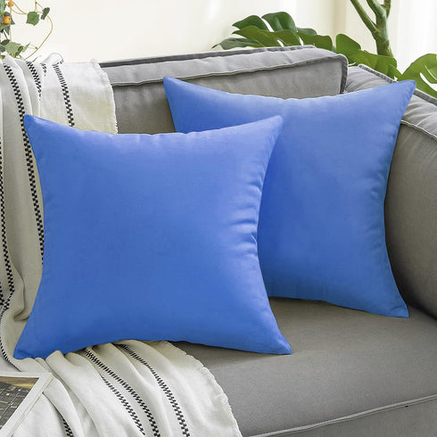 Outdoor Waterproof Throw Pillow Covers 16X16 Set of 2 Decorative Cobalt.Blue Patio Furniture Cushion Cases Outside Decor for Couch Garden Bench Po...