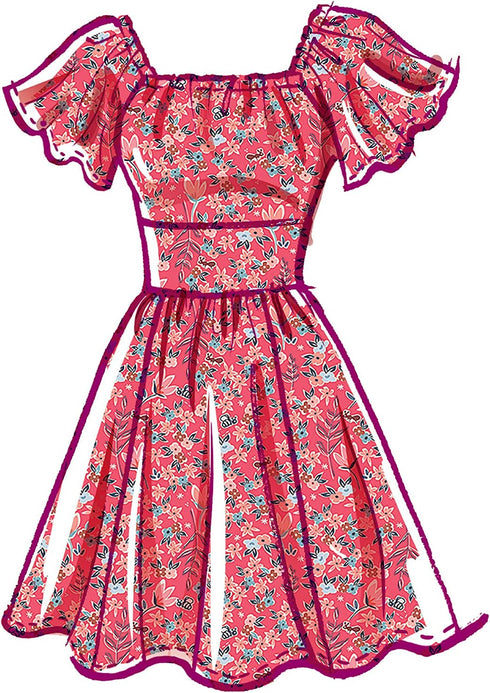 McCall's Misses' Fit and Flared Dress Sewing Pattern Kit, Code M8211, Sizes 18W-20W-22W-24W, Multicolor...