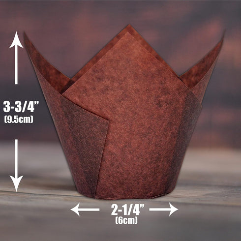(JUMBO EXTRA LARGE size) Natural+Brown+White Tulip Baking Cups 2-1/4"(Base diameter) x 3-3/4"(Wall height) Greaseproof paper baking cupcake Muffin...