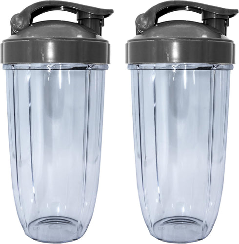Blendin Replacement Parts, Compatible with Nutribullet 600W, 900W, NB-101B, 900 Pro Series Blenders (2 Colossal Cups 2 Flip Top Lids)...