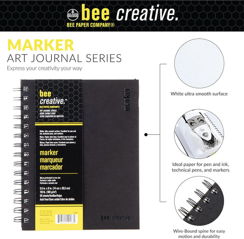 Bee Paper - 5.5" x 8" Creative Marker Drawing Journal...