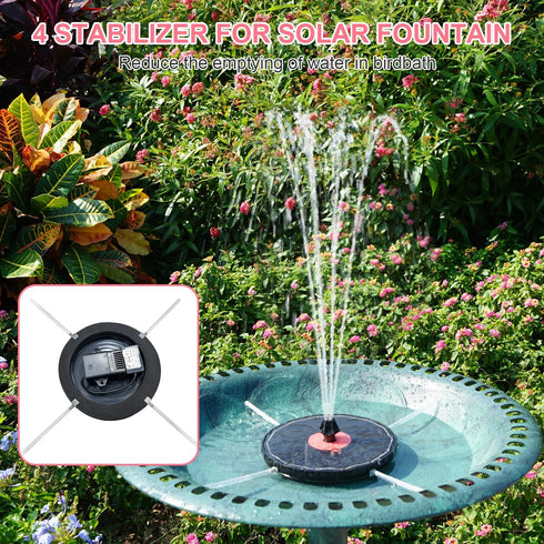 Solar Fountain with Pink Flower,Solar Bird Bath Fountains No Battery 2024 Upgraded Glass Solar Panel,Solar Water Pump Fountain for Bird Bath Garde...
