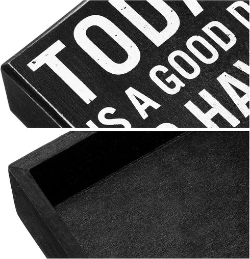 Positive Wood Sign Office Desk Decor 5x5 Inch Today Is a Good Day to Have a Good Day Wood Sign Motivational Desk Decor Cheerful Support Inspiratio...