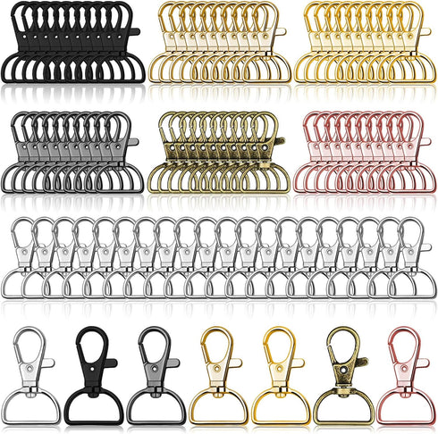 Swivel Clasp Hooks, Anezus 80Pcs Key Chain Clip Hooks, D Ring Clip Lanyard Hardware for Keychain Making, Lanyard Making, Purse Hardware, DIY Craft...