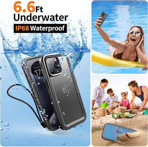 Cozycase for iPhone 15 Pro Waterproof Shockproof Dustproof Case - Heavy Duty/360 Full Body/Military Grade/Protective/Rugged ?8FT Drop Proof? Built...