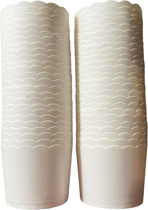 50-Pack Paper Baking Cups, Greaseproof Disposable Cupcake Liners (White, Large Cups)...