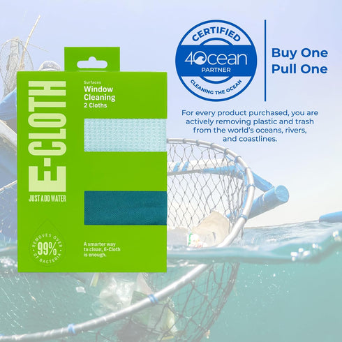 E-Cloth Window Cleaner Kit - Window and Glass Cleaning Cloth, Streak-Free Windows with just Water, Microfiber Towel Cleaning Kit for Windows, Car ...