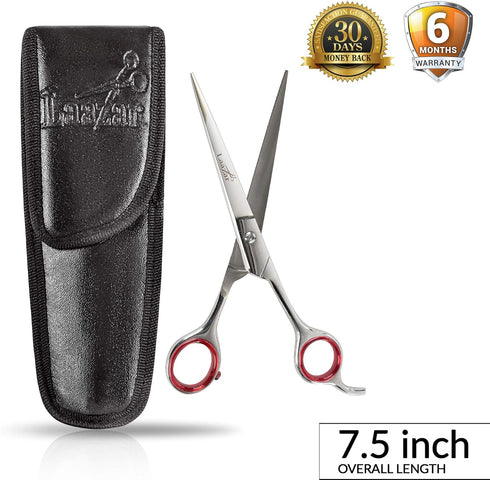 7.5” Straight Grooming Shears for Dogs and Cats with Storage Case| Sharp Pet Groomer Scissors | Premium Stainless Steel | Hair Grooming Tools and ...