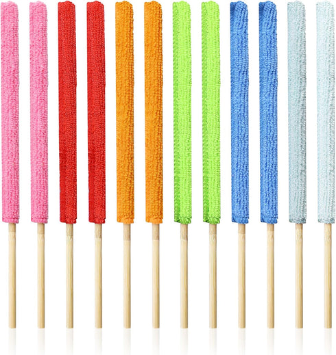 12 Pcs Microfiber Detail Duster Sticks Fan Cleaning Brush Crevice Cleaning Tool AC Vent Cleaner Mini Split Cleaning Kit Fan Blade Cleaner Dusters ...