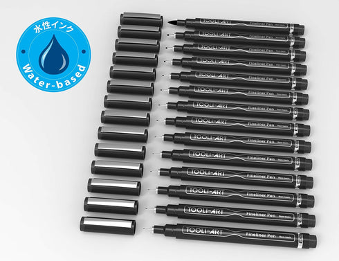 Micro-Line 14 Pens With Case, Fineliner, Multiliner, Archival Ink, Waterproof, Journaling, Illustration, Architecture, Technical Drawing, Outlinin...