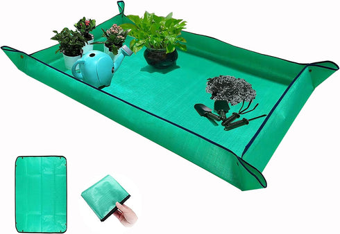Extra Large Plant Repotting Mat,Thickened Waterproof for Indoor Plant Transplanting and Mess Control,Foldable Succulent Portable Gardening Mat (43...