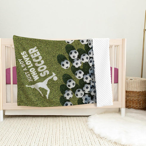 Soccer Blanket - Soft Plush Flannel Blanket with Double Layer Dotted Backing for Baby Kid Teen Boys Girls Gifts White & Green...