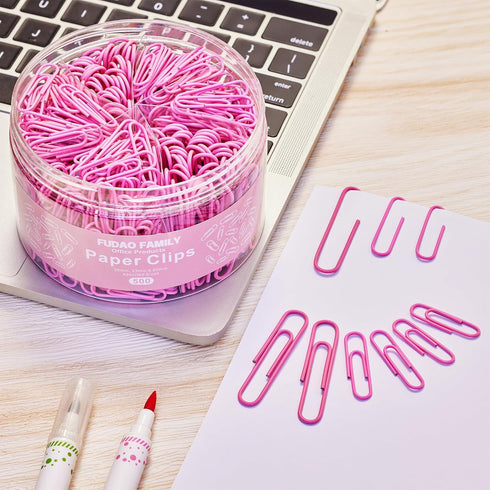 500pcs Paper Clips Assorted Sizes, Small, Medium and Large?1.1inch, 1.3inch and 2inch) Paper Clips, Vinyl Coated Paperclips for Office, School, Ho...
