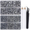 LPBeads 6400 Pieces Hotfix Rhinestones Metallic Silver Flat Back 5 Mixed Sizes Crystal Round Glass Gems with Tweezers and Picking Rhinestones Pen...