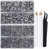 LPBeads 6400 Pieces Hotfix Rhinestones Metallic Silver Flat Back 5 Mixed Sizes Crystal Round Glass Gems with Tweezers and Picking Rhinestones Pen...