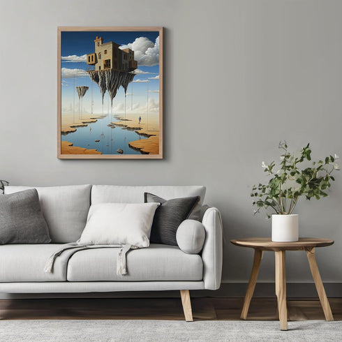 Posterizer 1 pcs-strange clouds blossoming into a building-Abstract & Modern Art-Fantasy & Fiction Art-Gift for Art Lovers-Decor for Home & Office...