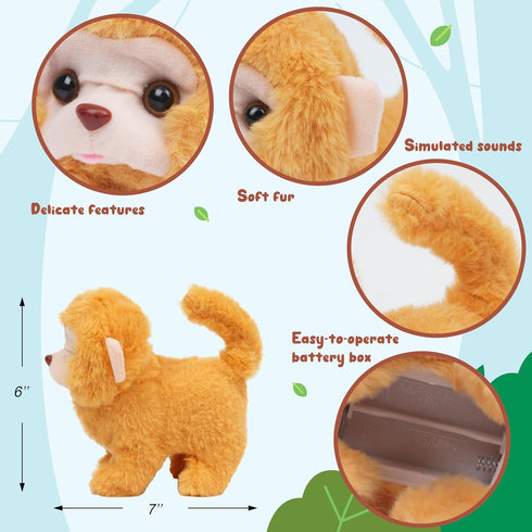 Easfan Walking Monkey Plush Toy Electric Interactive Monkey Stuffed Animal Barking Tail Wagging Head Nodding Monkey Pet Toy Christmas Birthday Gif...