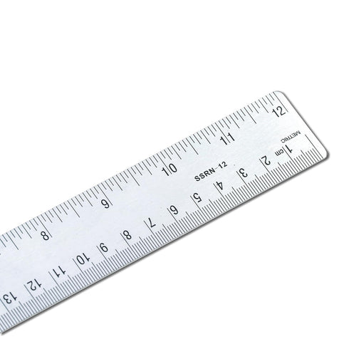 VINCA SSRN-12 Stainless Steel Office Drawing Ruler 0-12 Inch 0-30cm with Non Slip Cork Base Measuring Tool...