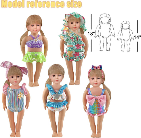 18-Inch Doll Clothing Accessories Sets - Different Mermaid Princess Costume Dress for Daughter Mother Friend Gift 35Pcs...