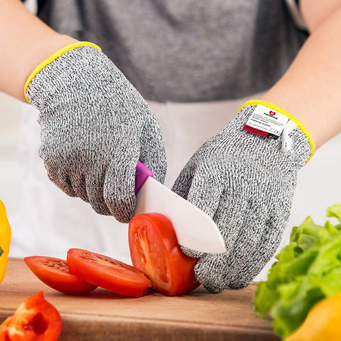 NoCry Kids Cutting Gloves, XS (8-12 Years) - 100% Food Grade Kids Fishing Gloves with Level 5 Protection - Ideal as Wood Carving Gloves or Whittli...
