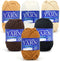 6 Pack Beginners Crochet Yarn Brown Khaki Beige Black White Cotton Crochet Yarn for Crocheting Knitting Beginners with Easy-to-See Stitches Mini C...