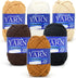 6 Pack Beginners Crochet Yarn Brown Khaki Beige Black White Cotton Crochet Yarn for Crocheting Knitting Beginners with Easy-to-See Stitches Mini C...