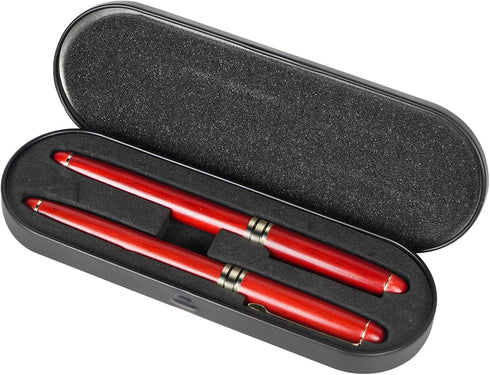 2-pcs Luxury Wooden Ballpoint Pen Set Exquisite Signature Pen Writing Calligraphy Neutral Pen Business Office Diary Writing The Best Gift...
