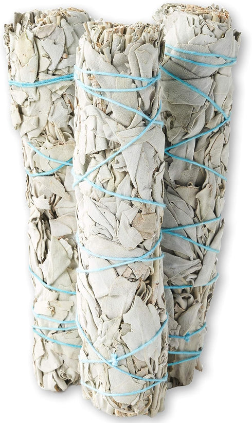 6" 3 Pack White Sage Smudge Sticks | 6-inch Large Wanderlust Smudging Wand Incense Stick for Cleansing, Purifying, Healing, Meditation, Yoga, Bles...