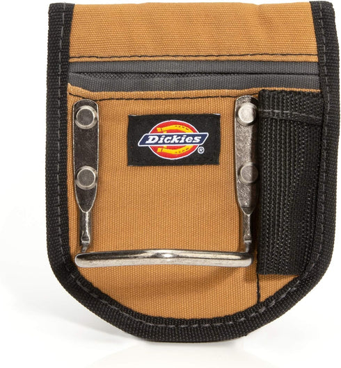 Dickies 2-Compartment Hammer Holder for Tool and Work Belts, Durable Canvas, Includes Tool Loop and Pocket, Fits up to 4.5-inch Belts, Tan/Grey...
