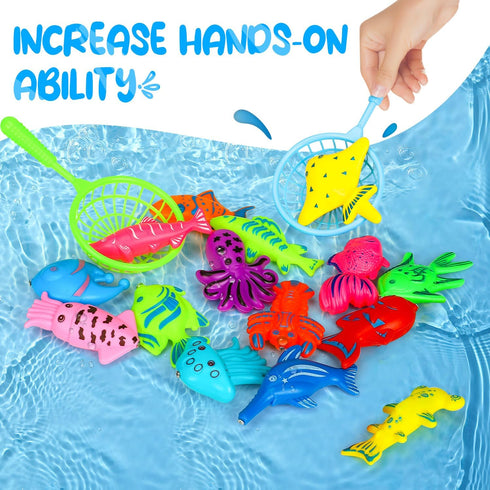 TOY Life Magnetic Fishing Game for Kids 3-5 with 2 Toddler Fishing Poles 3 Years Old Magnetic Fishing Toys for Toddlers Magnetic Baby Fishing Pole...