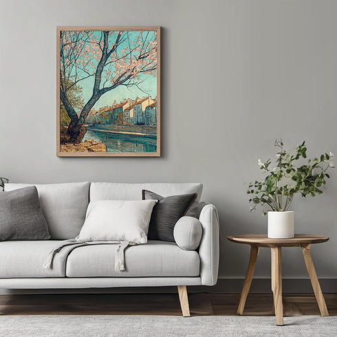 Posterizer 1 pcs-beautiful blossoms-classic oil painting inspired art 2-Coastal & Nautical Art-Landscape & Nature Art-Decor for Home & Office- unf...