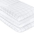 Changing Pad Cover Jersey Knit Cotton for Baby Boy Or Baby Girl Doubles As Cradle Sheet, Grey Dotted Stripes & Grey Grid Lines, (Pack of 2)...
