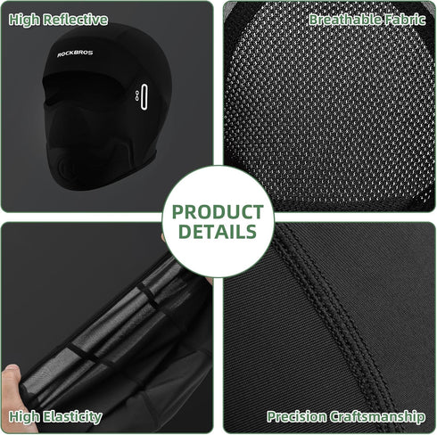 ROCKBROS Cooling Balaclava Mask Cycling Skull Cap Helmet Liner with Glasses Holes Ice Silk Breathable Cycling Cap Sweat Absorption Black...