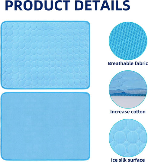 Dog Cooling Mat, Ice Silk Dog Cooling Mat, Washable & Portable Dog Cooling Pad, Safe & Non-Toxic Cooling Pad for Dog Cat, Cooling Dog Mat for Couc...