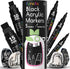 5 Acrylic Black Paint Pen - Fine Tip, Thin Point & Jumbo Pens (1mm, 3mm, 6mm, 10mm, 15mm) - Black Paint Marker for Plastic, Canvas, Wood, Rock Pai...