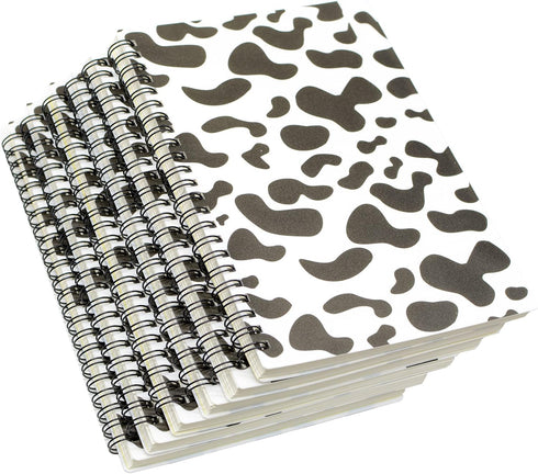 Yansanido Spiral Notebook, 6 Pcs A5 Cow Print Plastic Softcover 7mm College Ruled 80 Sheets -160 Pages Journals for Study and Notes (A5 6 Pcs)...