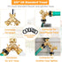 IPOW Garden Hose Splitter 2 Way Heavy Duty with Upgraded Handles, Solid Brass Water Faucet Y Splitter Hose Bib Splitter Connector Adapter with Com...