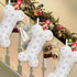 Malier Pet Dog Christmas Stocking, Xmas Luxury Faux Fur Large Bone Shape Hanging with Silver Snowflakes Sequin Decorations Pets Christmas Stocking...