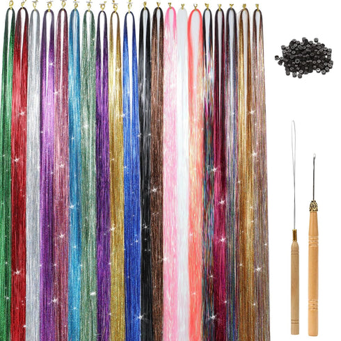 Ruoyi 47 Inches Hair Tinsel Extensions Kit,20 Colors,4000 Strands,Heat Resistant Tinsel Hair Accessory Kit,For Woman And Girls...