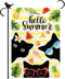 Black Cat Hello Summer Flag for Outside Burlap Hello Spring Summer Small Garden Flag 12.5 x 18 Double Sided Outdoor Holiday Porch Flags Seasonal D...
