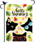 Black Cat Hello Summer Flag for Outside Burlap Hello Spring Summer Small Garden Flag 12.5 x 18 Double Sided Outdoor Holiday Porch Flags Seasonal D...